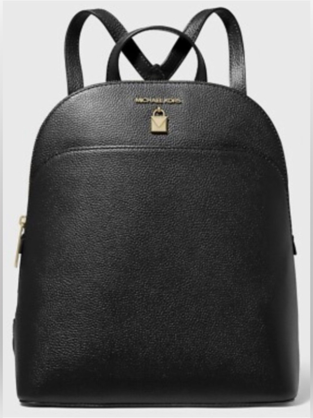 MICHAEL KORS Black Leather Backpack with Gold Hardware